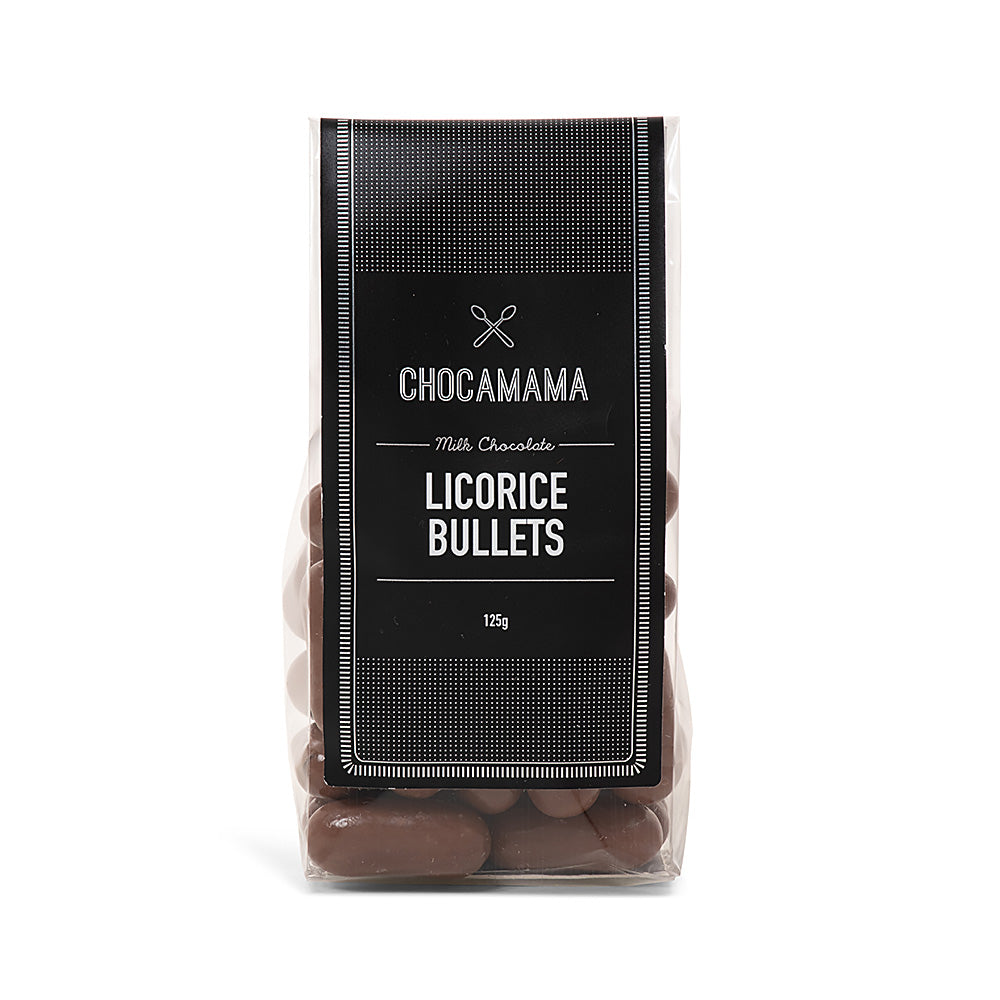 Milk Choc Licorice Bullets 125g