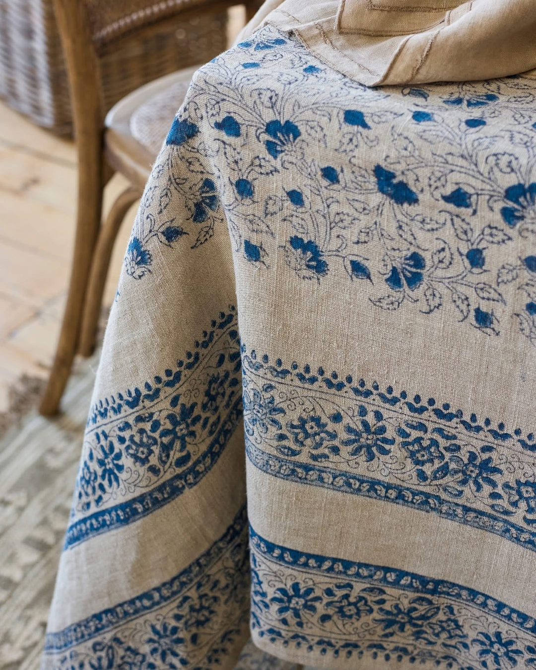 Sofia Floral Azure Tablecloth - 320cmL x 160cmW