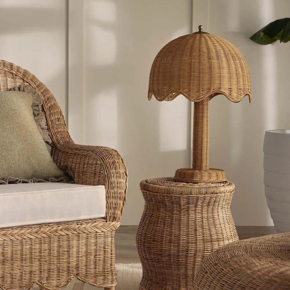 Brolley Rattan Table Lamp