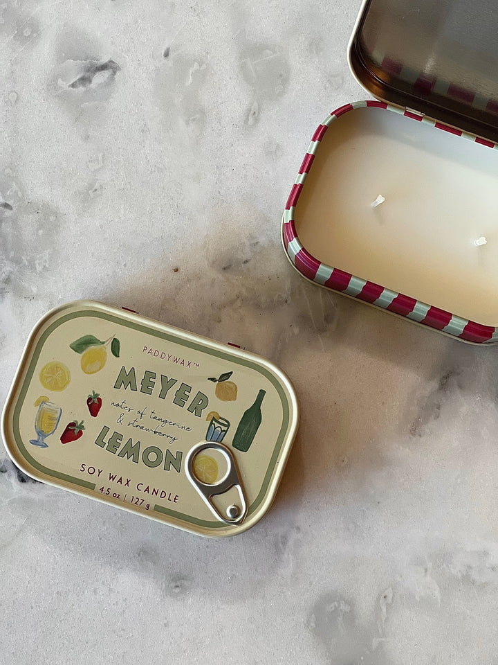 Bistro Printed Tin Candle