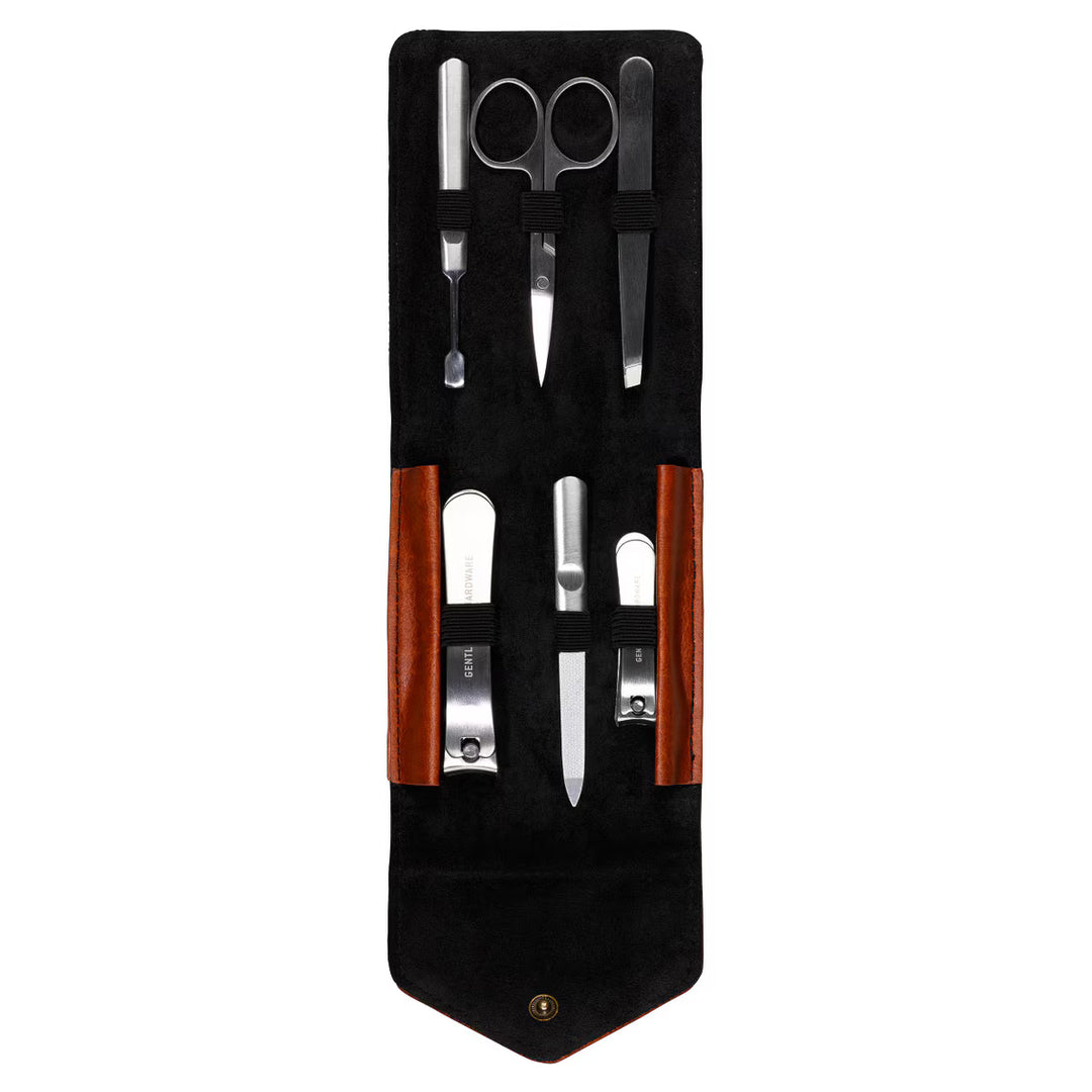 Manicure Set Charcoal Canvas
