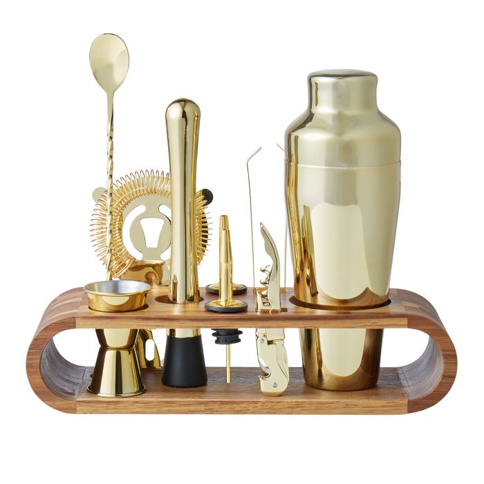 FF Bar Set with Acacia Stand