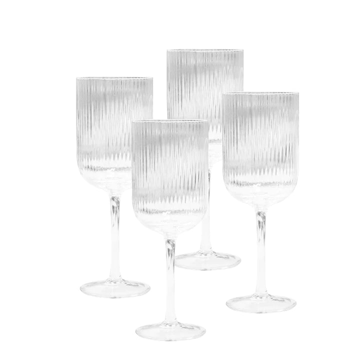 Ivy Ribbed Wine Glass - set of 4