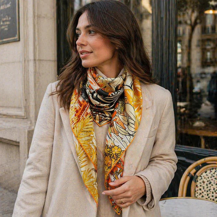 MAISON FANLI Wool &amp; Silk Scarf 110X110 CM